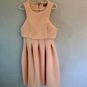 Nude below knee scuba dress